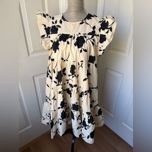 Sofie the Label Black and Ivory Floral Mini Dress Size Large